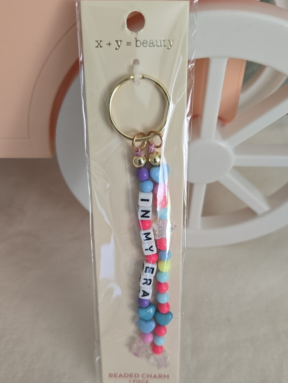 Colorful "In My Era" Beaded Charm Keyring, Hang On Your Bag, Backpack New